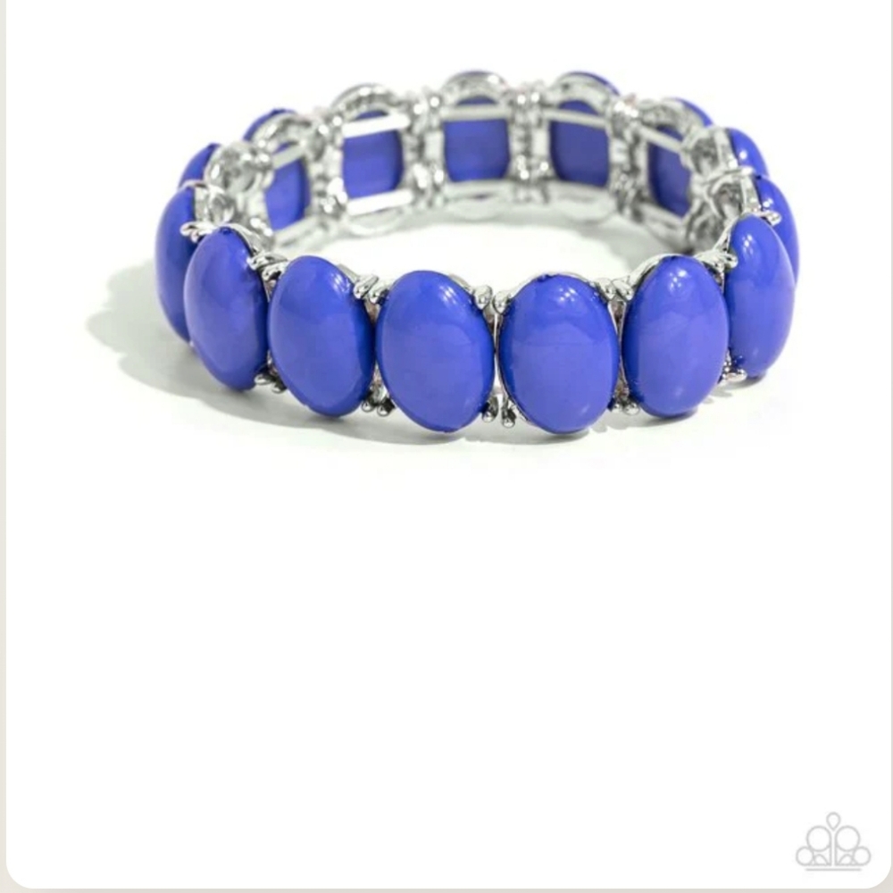 Starting OVAL Blue Bracelet Stretchy Fashion Jewelry Paparazzi